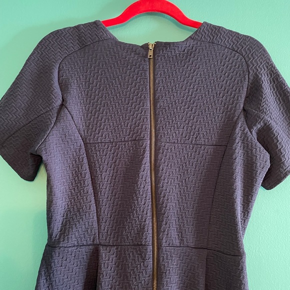 Topshop Navy Blue Fit & Flare Dress - Picture 7 of 8